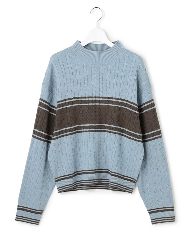 J.PRESS YORK STREET 【WOMEN】ラインハイゲージニット サックスブルー系1