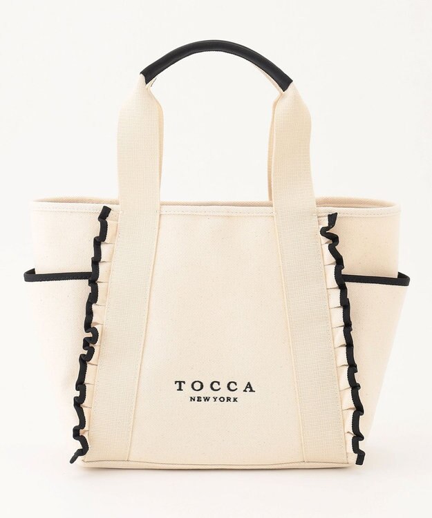 TOCCA FRILL CANVASTOTE キャンバストートバッグ アイボリー系