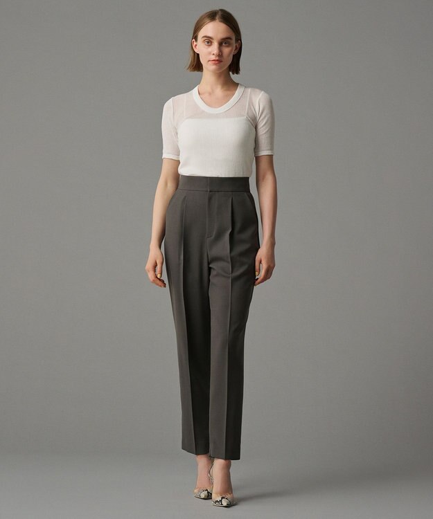 uncrave 【手洗い可】シアー ランダムリブ Uネック カットソー（uncrave STANDARD） オフ