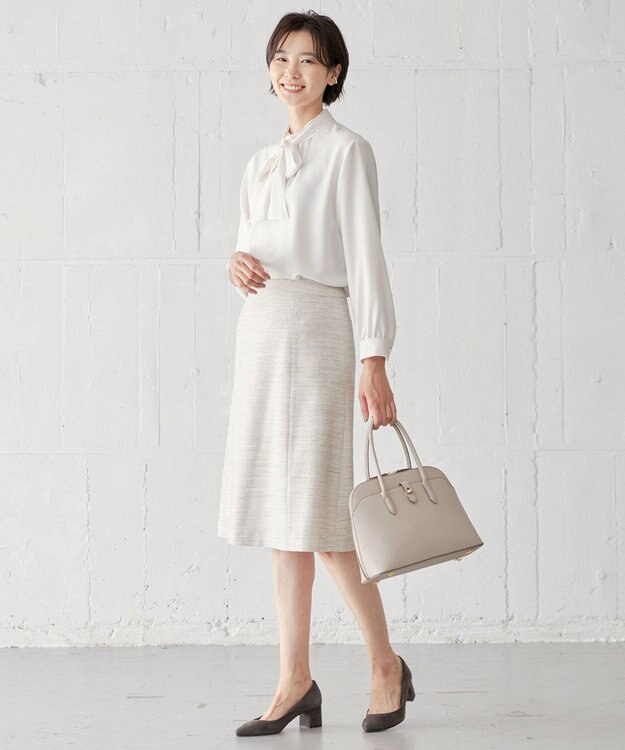 J.PRESS LADIES ライトツイードストレッチ スカート ベージュ系1