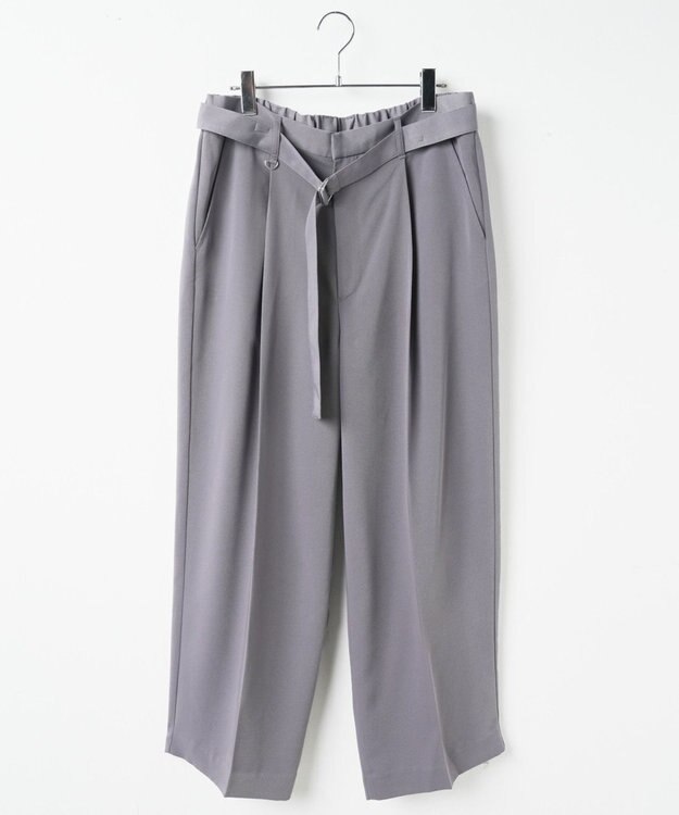 WEGO トロミ　ベルト付きワイドスラックス パープル