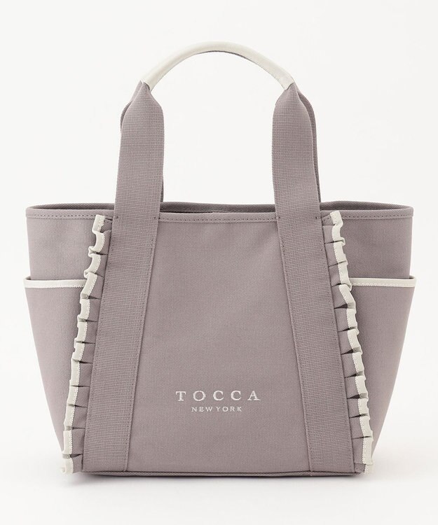 TOCCA FRILL CANVASTOTE キャンバストートバッグ ライトグレー系