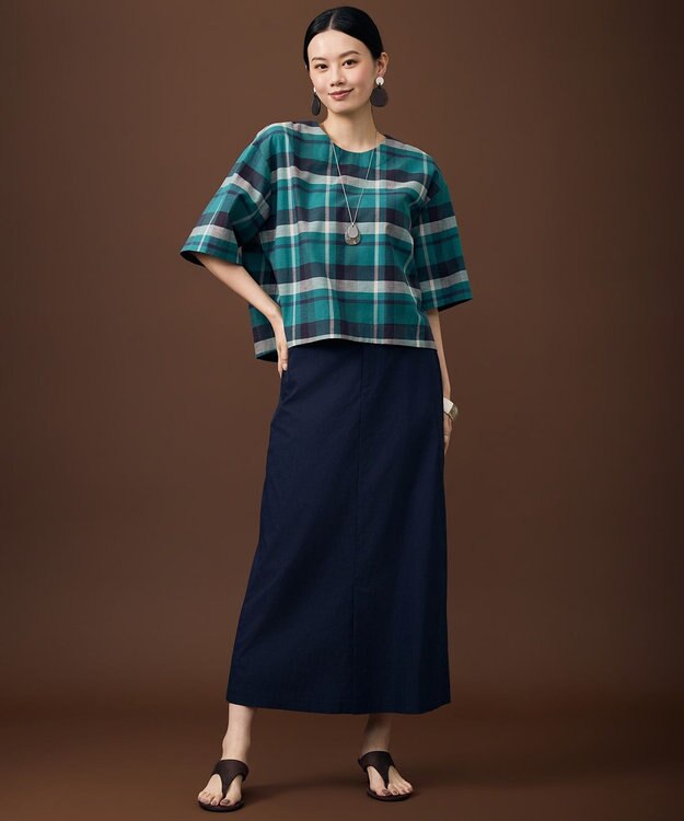 自由区 ファンクショナルナロー スカート ネイビー