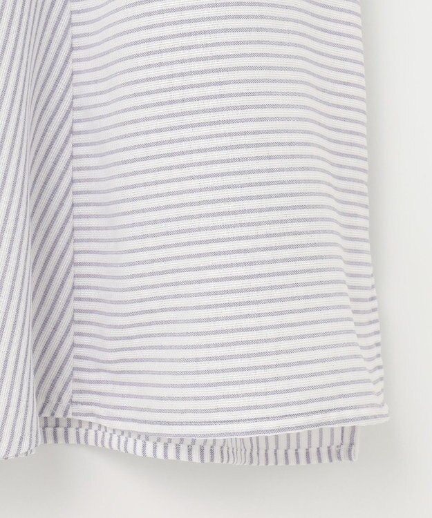 J.PRESS LADIES S 【洗える】ドビー強撚ストライプ 前開き ブラウス ラベンダー系1