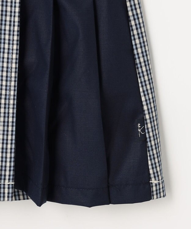 組曲 KIDS 【110-140㎝】 チェックプリーツ キュロット サックスブルー