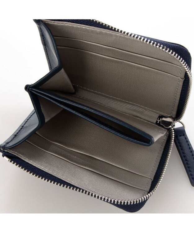 Y'SACCS イタリアンシープ 財布付きスマホポシェット ネイビー