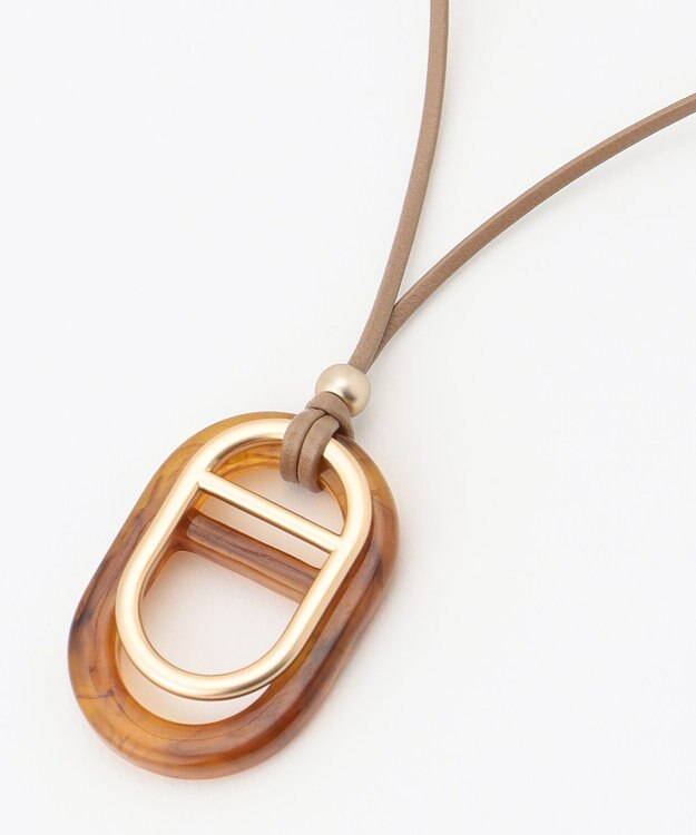 J.PRESS LADIES マーブルノーズ ネックレス ブラウン系