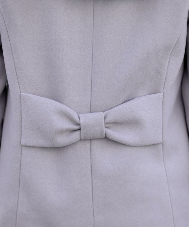 Tiaclasse エコファー付きフードショートコート グレー