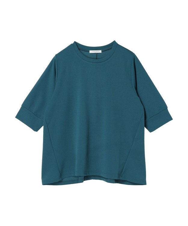 Green Parks ぽこぽこ７分袖カットプルオーバー Blue Green