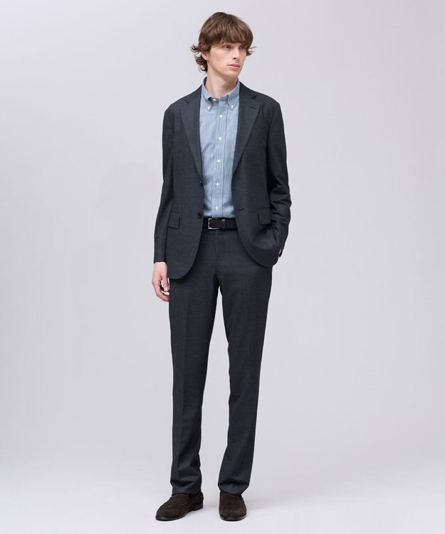 J.PRESS MEN 夏に嬉しい6つの高機能【J.PRESS-POOL WOOL】【セットアップ対応】ジャージーセットアップ ジャケット グレー系