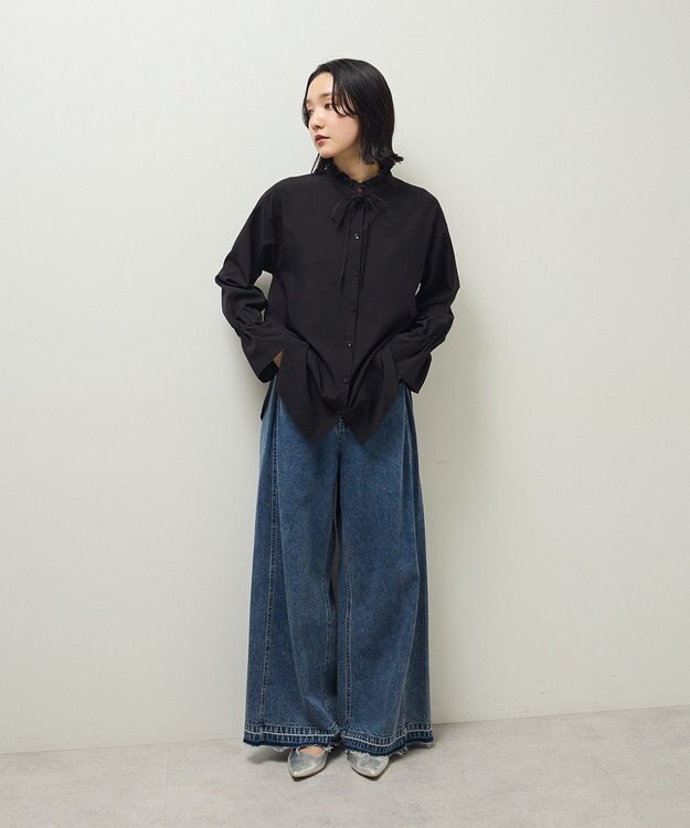 Green Parks フリルカラーインナーシャツ Black