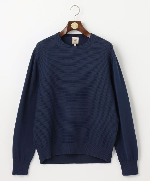 J.PRESS MEN ドライコットン シャドーボーダーニット ネイビー系