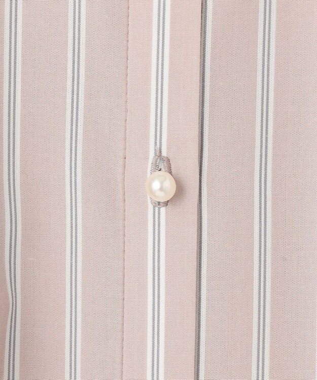 ANY SIS 【洗える】バックシャンイージーケア シャツ ベージュ×ストライプ