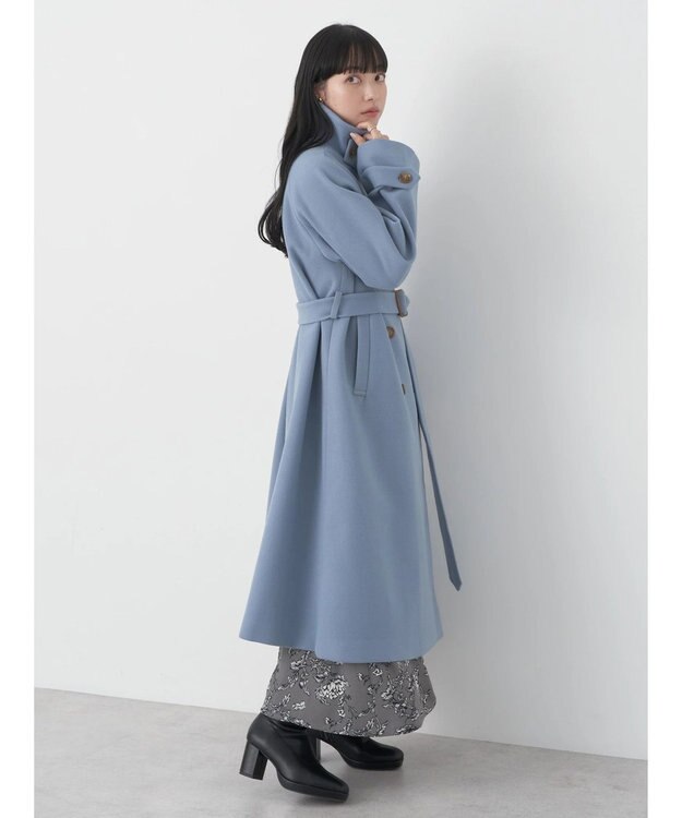 earth music&ecology ２ｗａｙカラーロングコート Blue