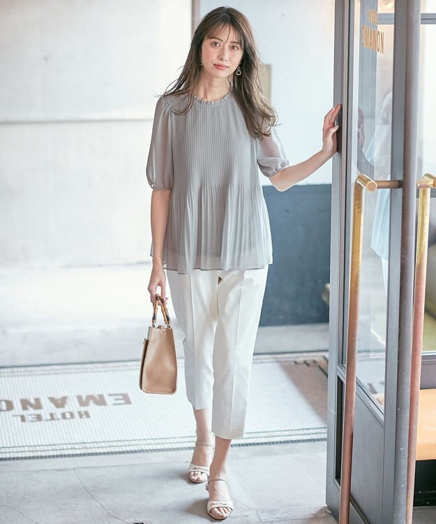 ANY SIS S 【洗える】エアリープリーツ ブラウス ミント