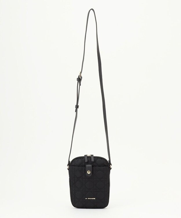LA BAGAGERIE グリッドキルティングミニショルダー ブラック
