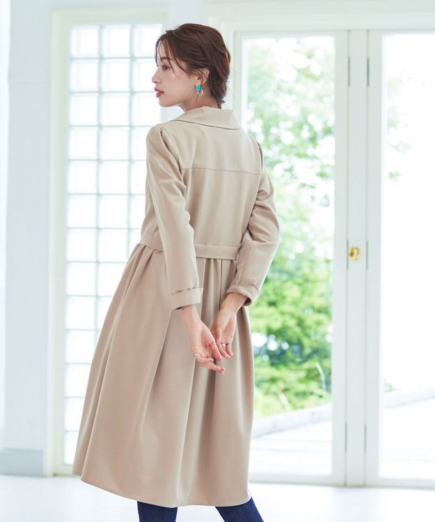 Tiaclasse 【洗える】フレアトレンチコート グレージュ