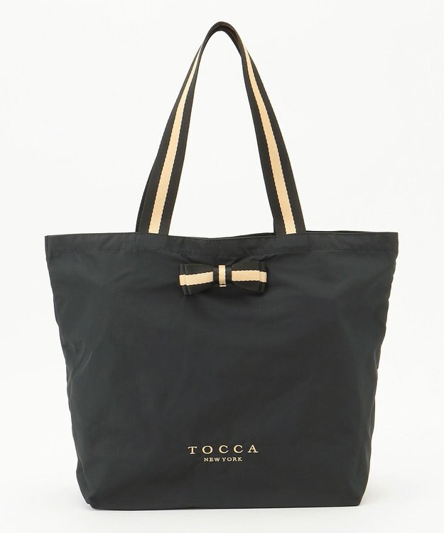 TOCCA 【WEB限定・A4サイズ対応】BICOLOR RIBBON ECOBAG エコバッグ ブラック系