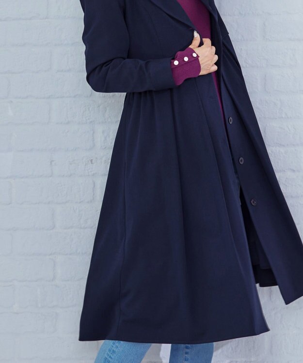 Tiaclasse 【洗える】フレアトレンチコート ネイビー
