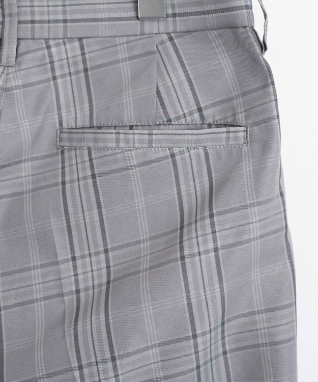 WEGO 【SCHOOLITEM】メンズスクールチェックセミワイドスラックス グレーチェック1