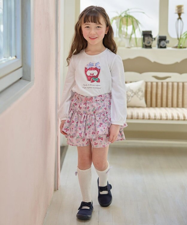 ANY KIDS 【チェリーベリーシリーズ】フルーツ フリル キュロット ピンク系