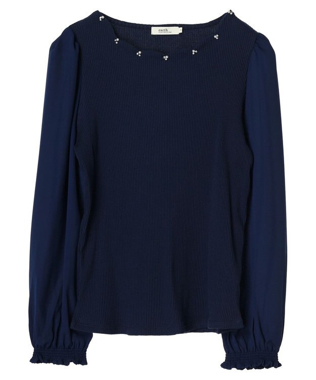 earth music&ecology スカラップビジュープルオーバー Navy