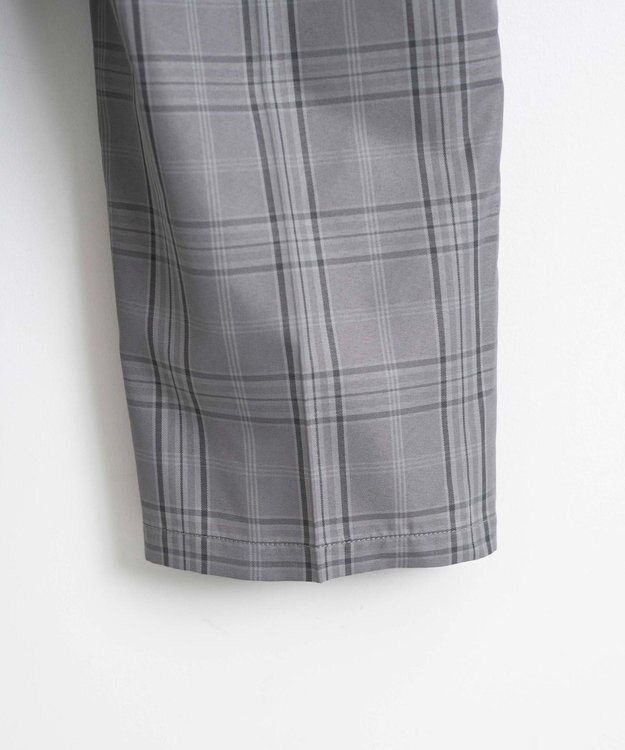 WEGO 【SCHOOLITEM】メンズスクールチェックセミワイドスラックス グレーチェック1