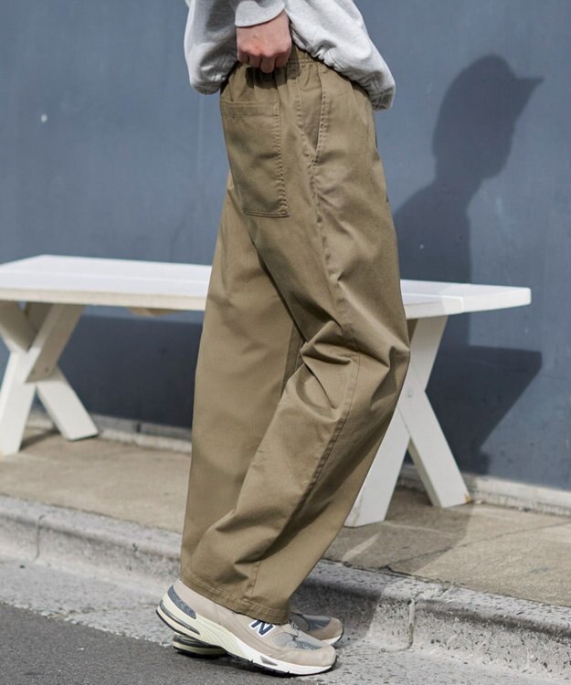 WEGO 【ユニセックス着用ITEM/XSSMLサイズ展開/ウエストゴム】ユルフィットコットンイージーパンツ カーキ