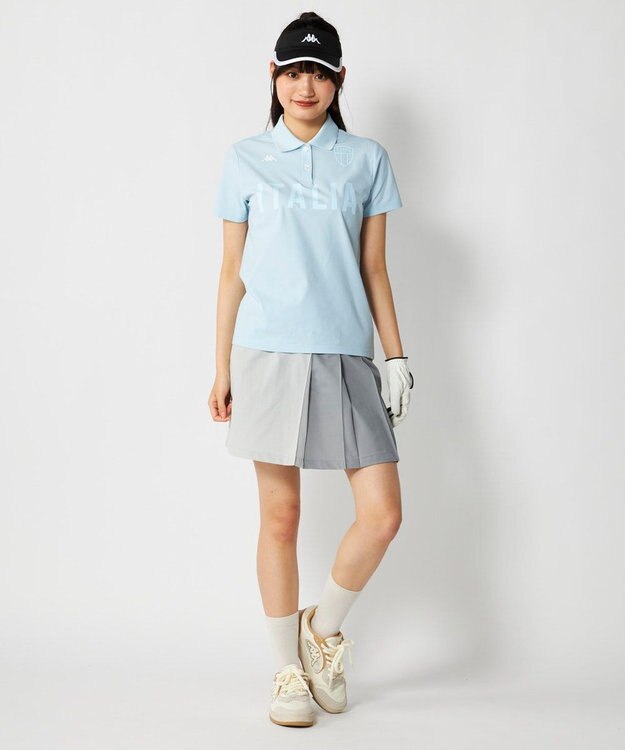 FILA GOLF／marie claire 【Kappa】ハーフプリーツスカート ライトグレー