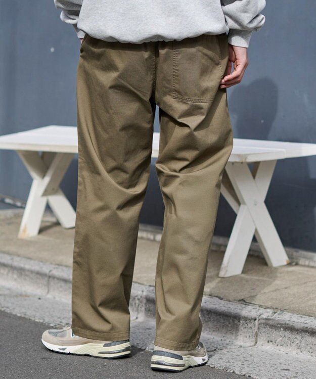 WEGO 【ユニセックス着用ITEM/XSSMLサイズ展開/ウエストゴム】ユルフィットコットンイージーパンツ カーキ