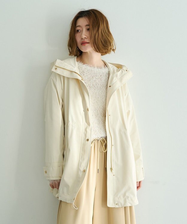 YECCA VECCA [撥水/花粉ガード]ミドル丈マウンテンパーカー Ivory