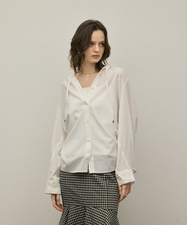 GRACE CONTINENTAL フードシャツ ホワイト