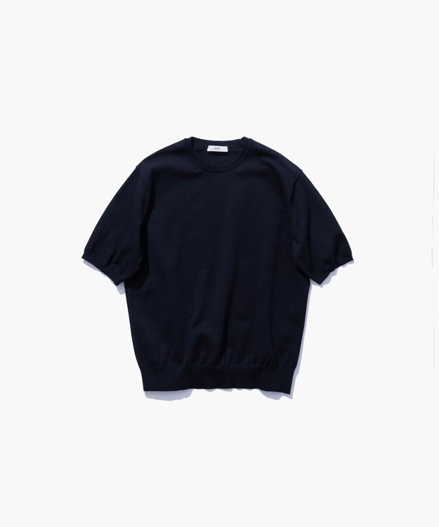 ATON FINE COMPACT COTTON | クルーネックセーター NAVY