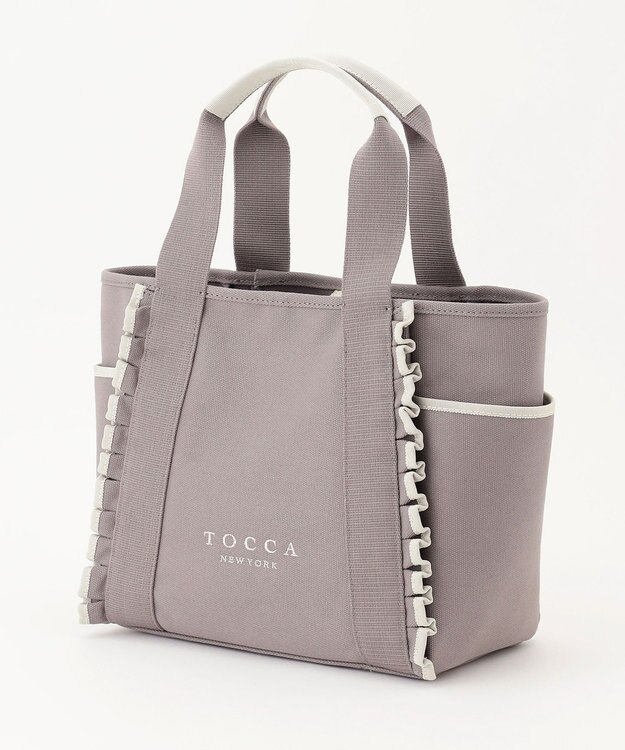 TOCCA FRILL CANVASTOTE キャンバストートバッグ ライトグレー系