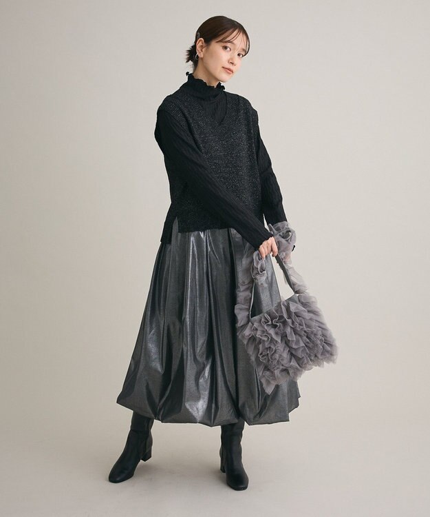 Green Parks ・Ｐｅｔｉｔ　Ｆｌｅｕｒ　ジャカードハイネックロンＴＥ Black