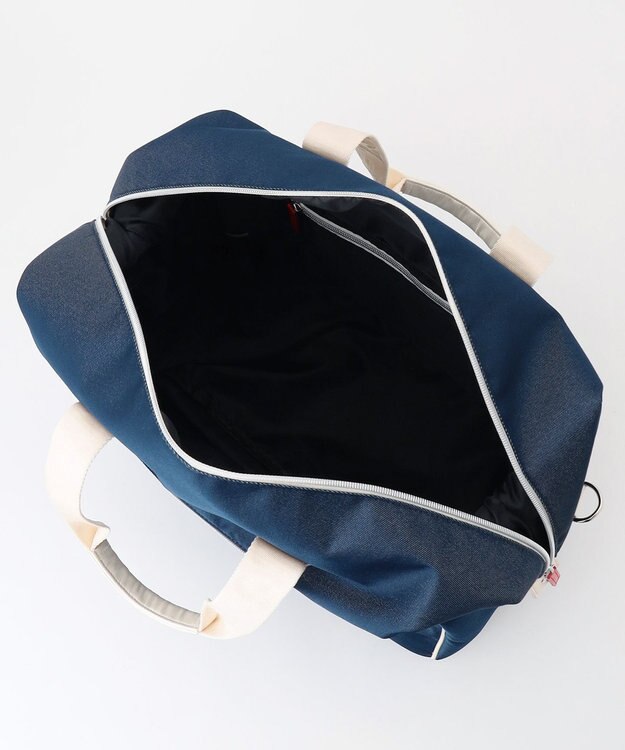 23区GOLF シューズ収納付【UNISEX】合皮×デニム調ボストンバッグ ネイビー系