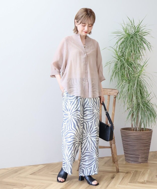 AMERICAN HOLIC 5分袖シアードルマンシャツ Beige