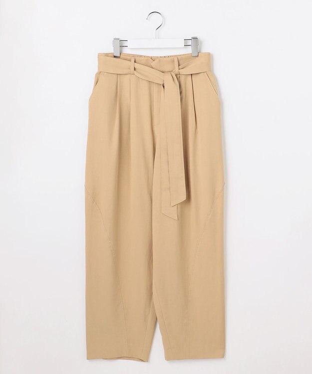 自由区 S セルロースコットンチノコクーンシルエット パンツ ベージュ