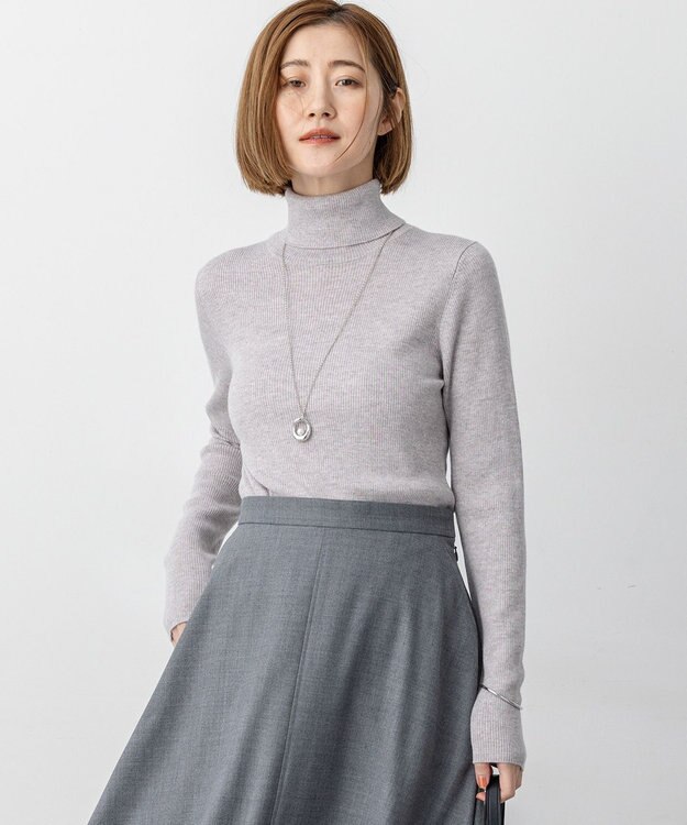 23区 S 【滝沢眞規子さん着用/WEB限定カラーあり】ウーステッドウール リブタートル ニット ベージュ系