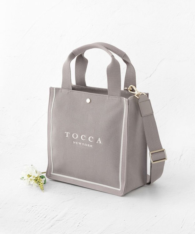 TOCCA 【WEB限定】TABLEAU BAG キャンバスバッグ ライトグレー系