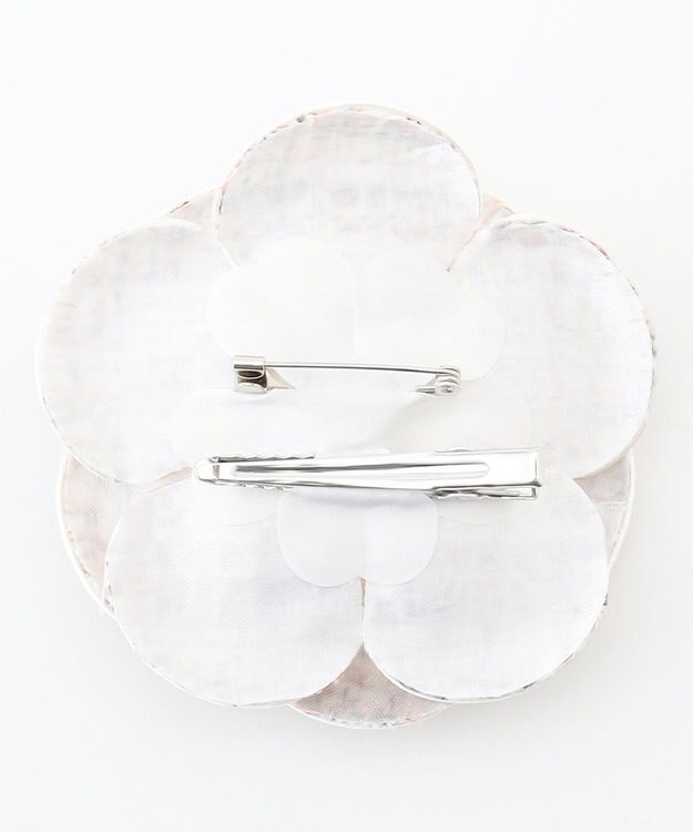 組曲 トリミングツイードコサージュ ピンク系