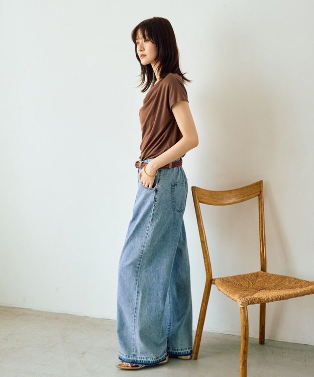 YECCA VECCA 【接触冷感】ドレープカットトップス Brown