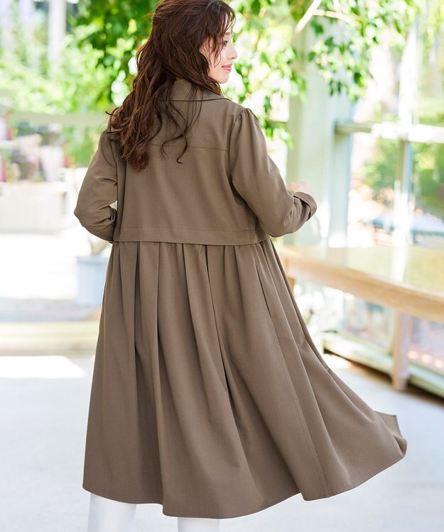 Tiaclasse 【洗える】フレアトレンチコート モカ