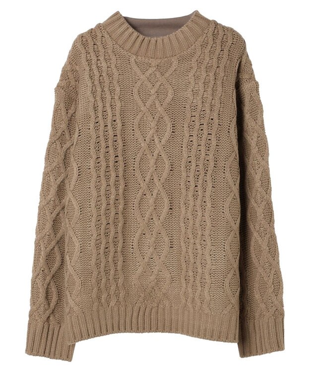 CRAFT STANDARD BOUTIQUE ケーブルニットドッキングスウェット Mocha