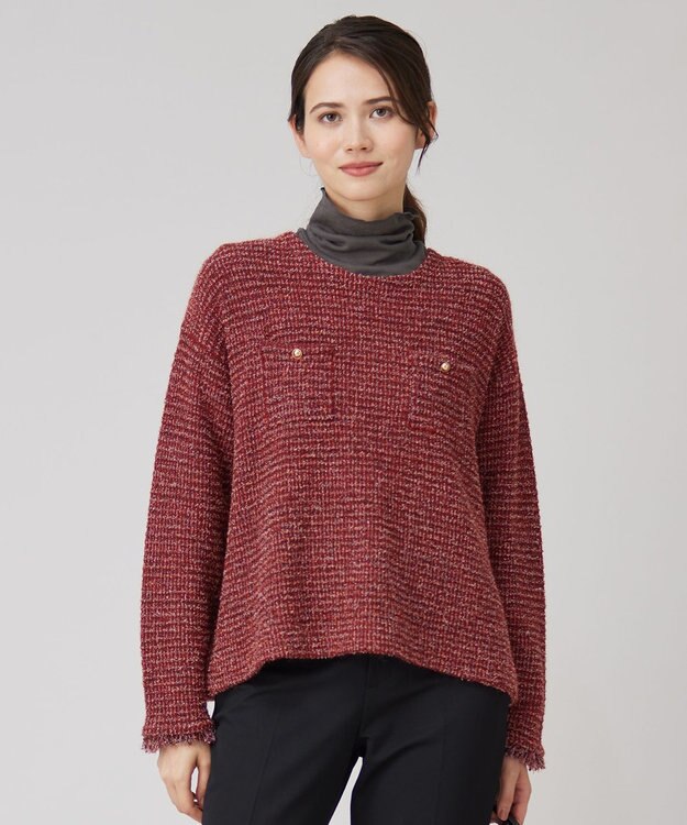 自由区 【洗える】シアーツイストガーゼ カットソー チャコール