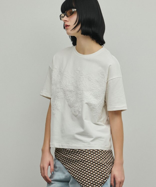 GRACE CONTINENTAL レースTシャツ ホワイト