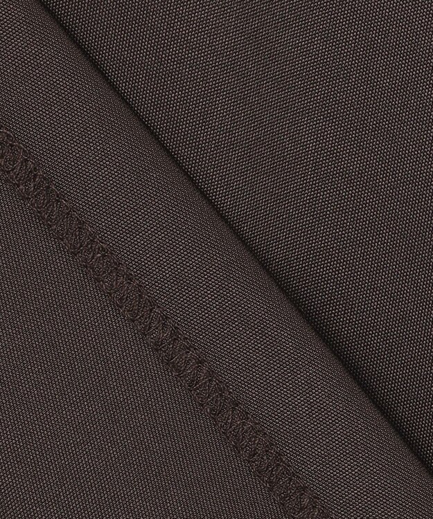 ICB 【洗える】トリアセサテンスムース 7分袖プルオーバー ダークブラウン系