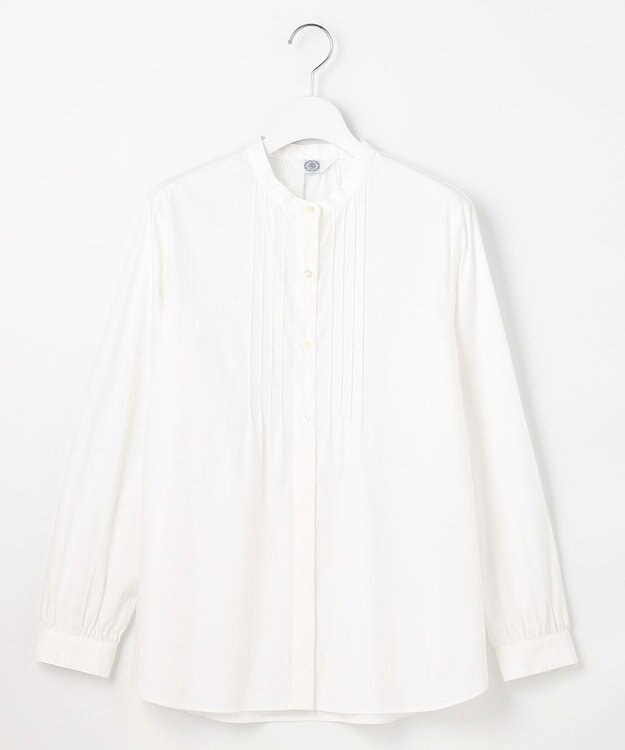 J.PRESS LADIES S 【洗える】BEZコットンナイロン ストライプ ピンタック ブラウス ホワイトドビー系1