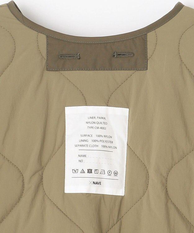 NAVE ライナーキルトアウターsize2 カーキ系