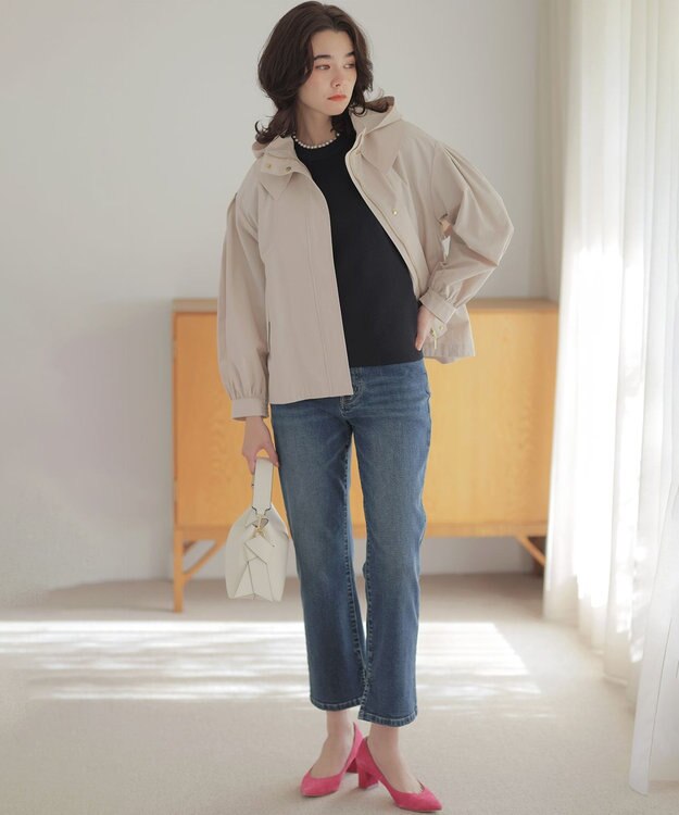 組曲 【WEB限定】パール釦畦ニット プルオーバー ネイビー系